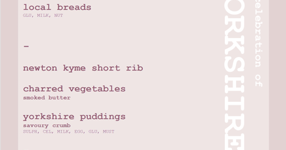 Supper Club Menu